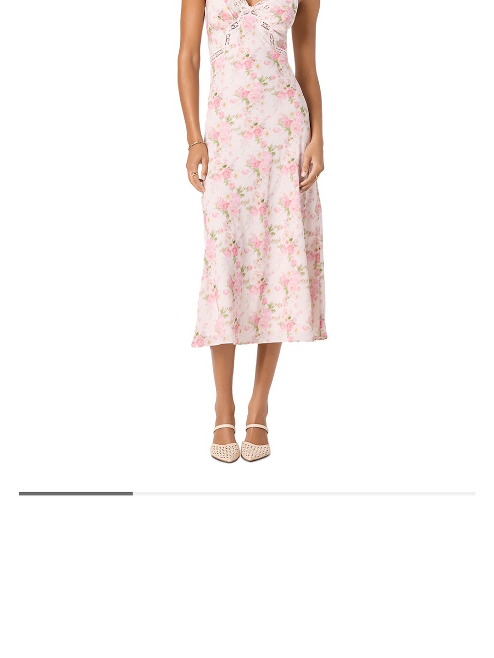 ASTR Floral Midi Skirt - Pink Size Small